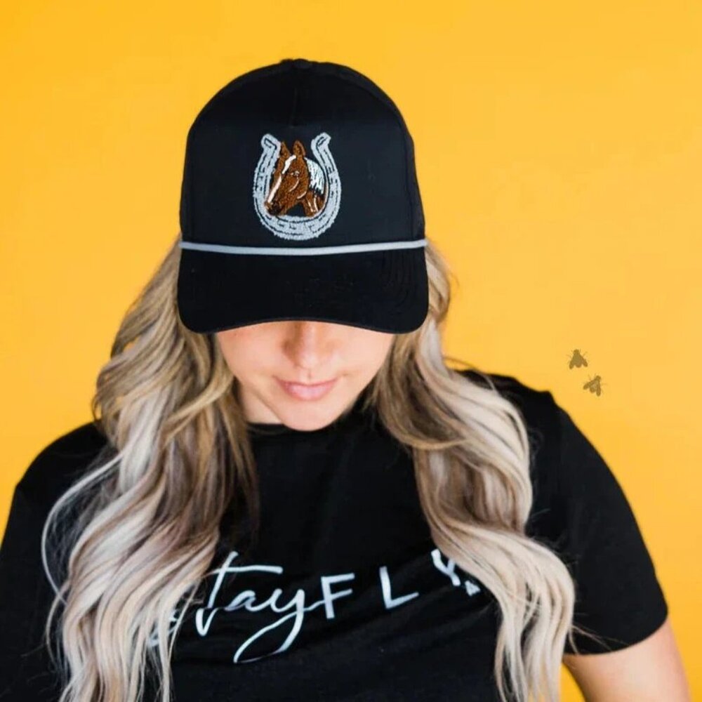 Preppy Pony Retro Ponytail Snapback Cap